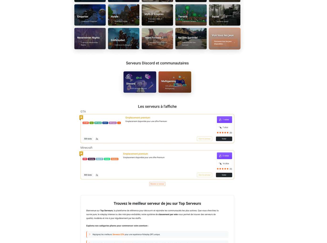 Aperçu premium sur la home