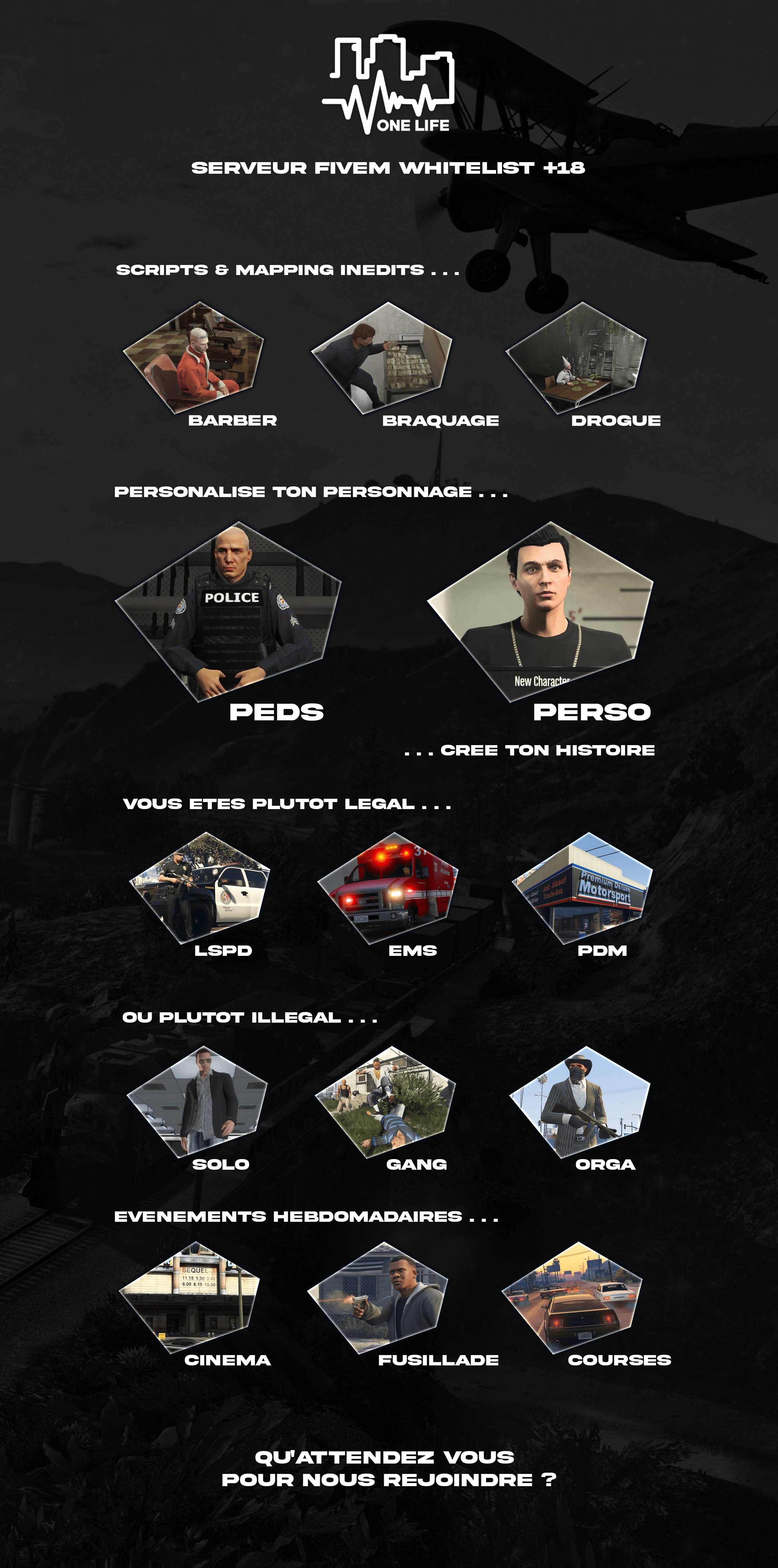 OneLife RP WL Serveur GTA