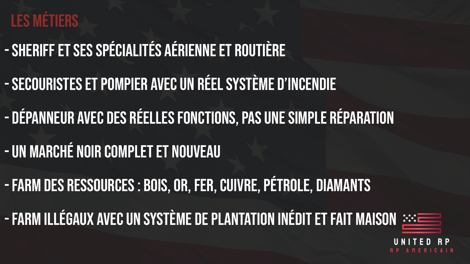 United Roleplay RP Américain ! Serveur Arma 3