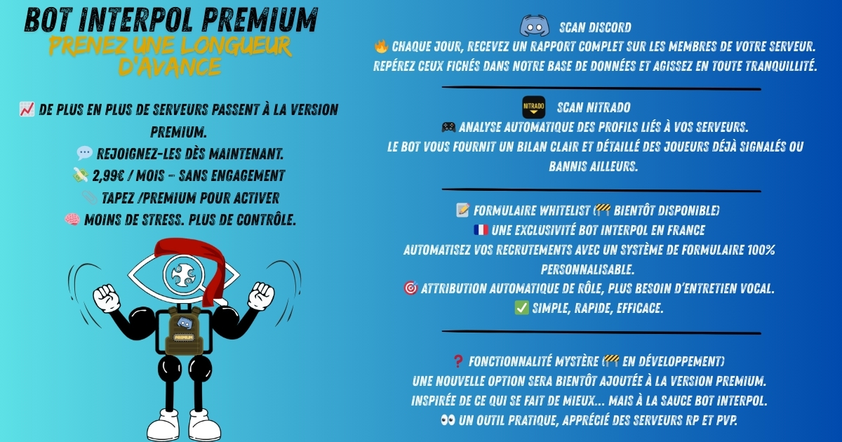 67ea4a98c7ac6-🚨 BOT INTERPOL PREMIUM – PRENEZ UNE LONGUEUR D’AVANCE ! 🚨 🔎 SCAN DISCORD 🔥 Chaque jour, recevez un rapport complet sur les membres de votre serveur. Repérez ceux fichés dans notre base de donn.jpg